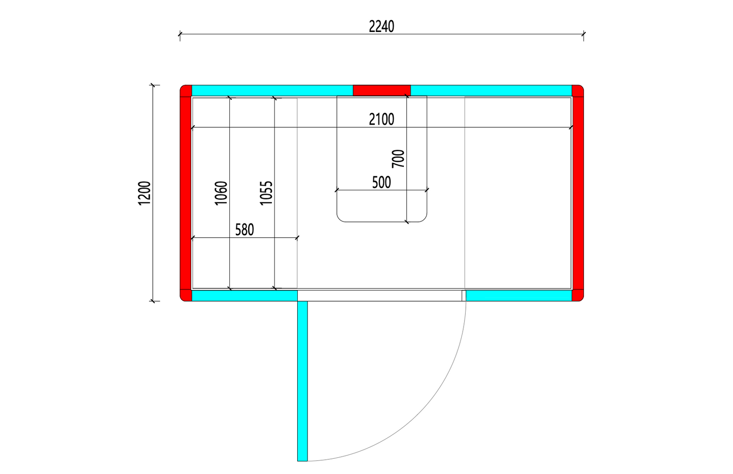 Paxton Medium technical layout drawing with dimensions labeled