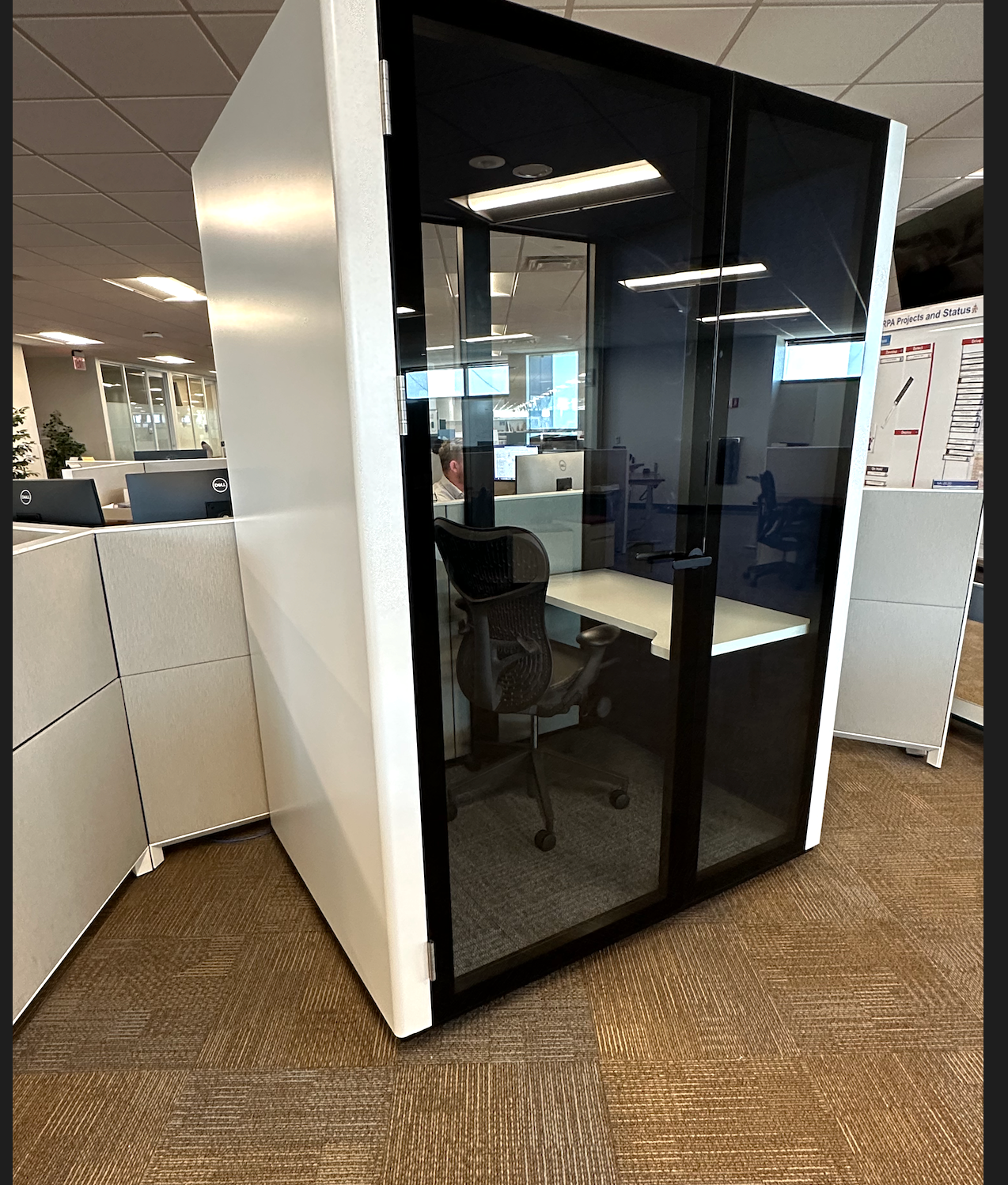 Paxton Small-Wide white trim and blue internal white desk customer example