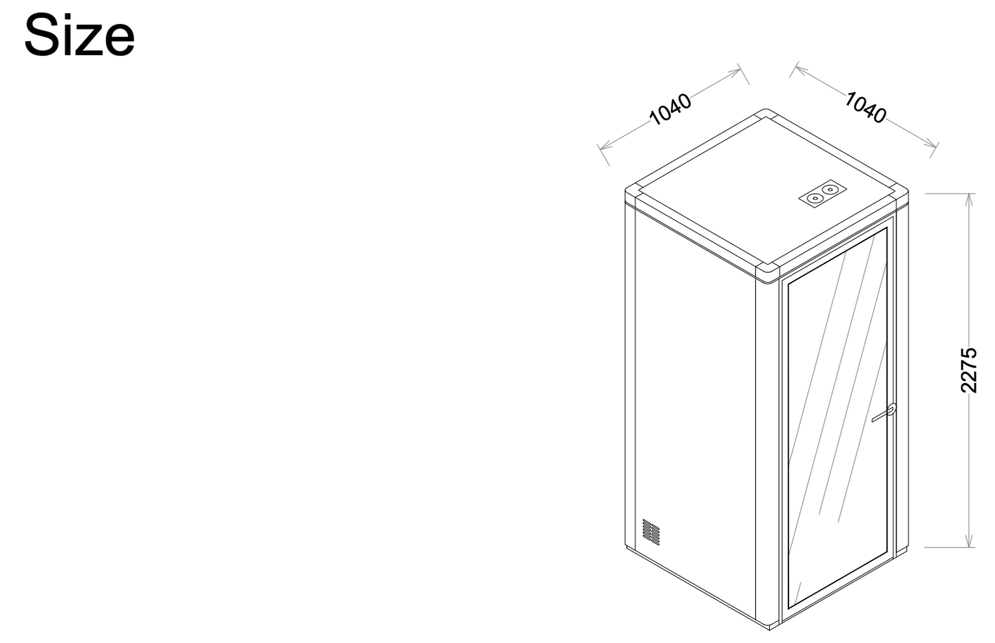 Paxton Small technical drawing of external dimensions labeled