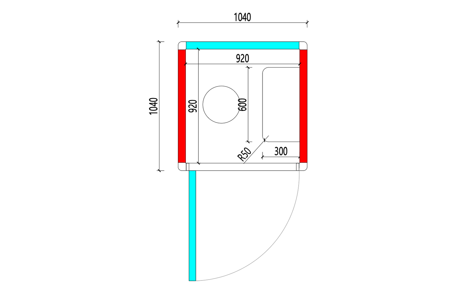 Paxton Small layout diagram with dimensions labeled