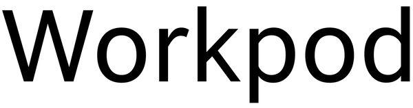 Black 'Workpod' text on a white background