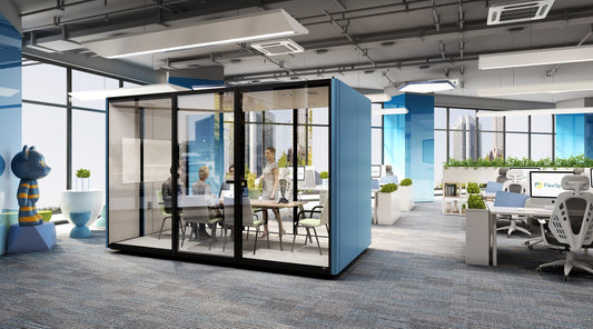 Cube room-in-room modular office pod medium 12.0m² open plan office by Workpod Australia
