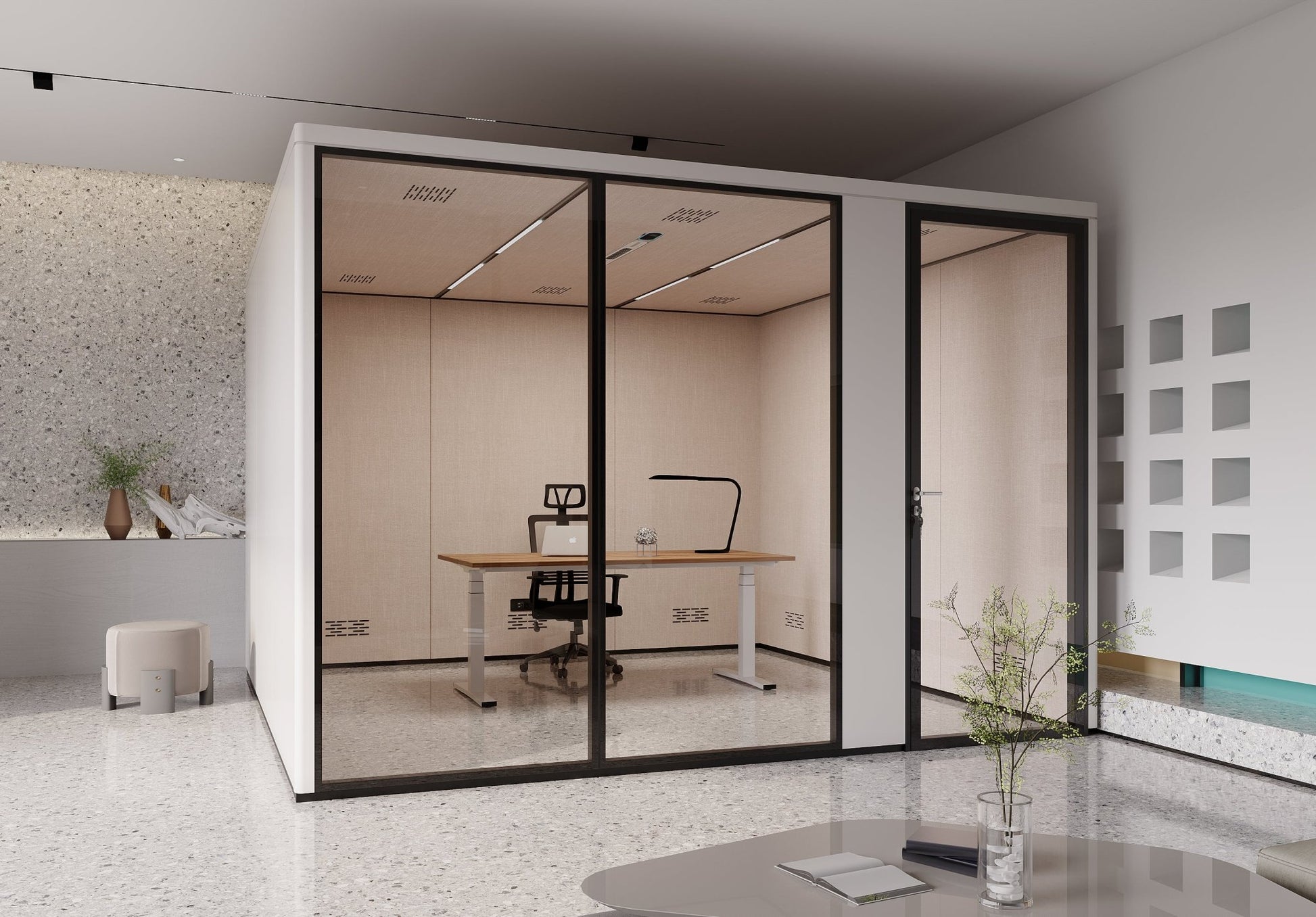 Cube room-in-room modular office pod small 8.6m² open plan office by Workpod Australia
