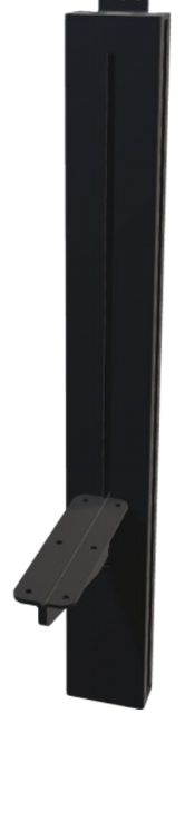 Black metal bracket on a white background
